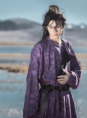 花朝记｜关山月｜春秋冬传统汉服男｜唐风纹样｜唐制圆领袍蹀躞带