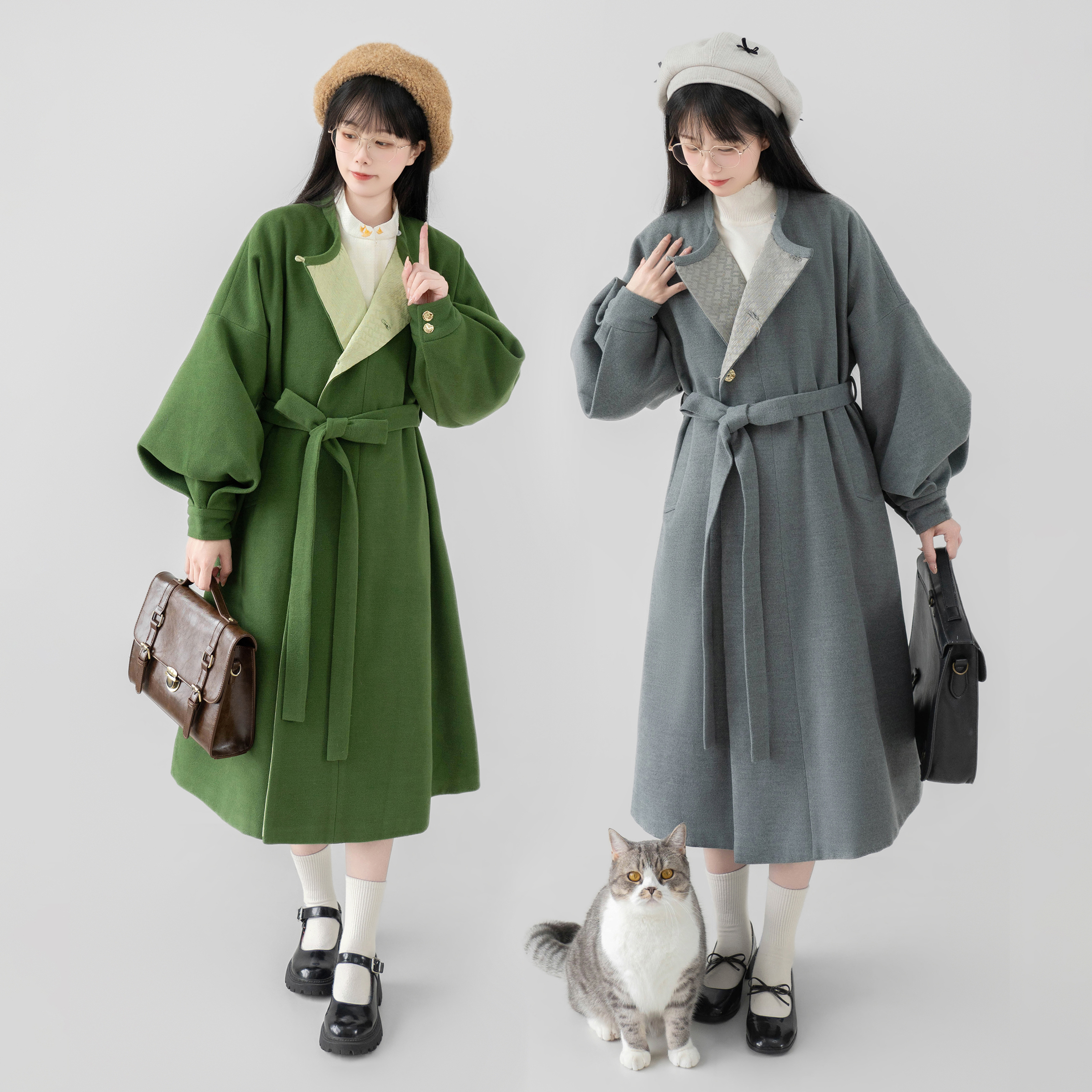 百搭日常风双色唐制汉服大衣
