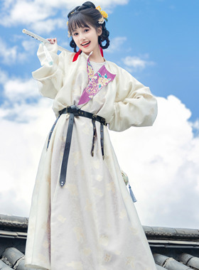 花朝记｜木樨｜唐制汉服圆领袍灯笼裤织金暗纹绣花大放量传统日常