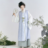 花朝记｜半溪月｜明制汉服立领对襟长衫 圆领长比甲提花绣花春日常