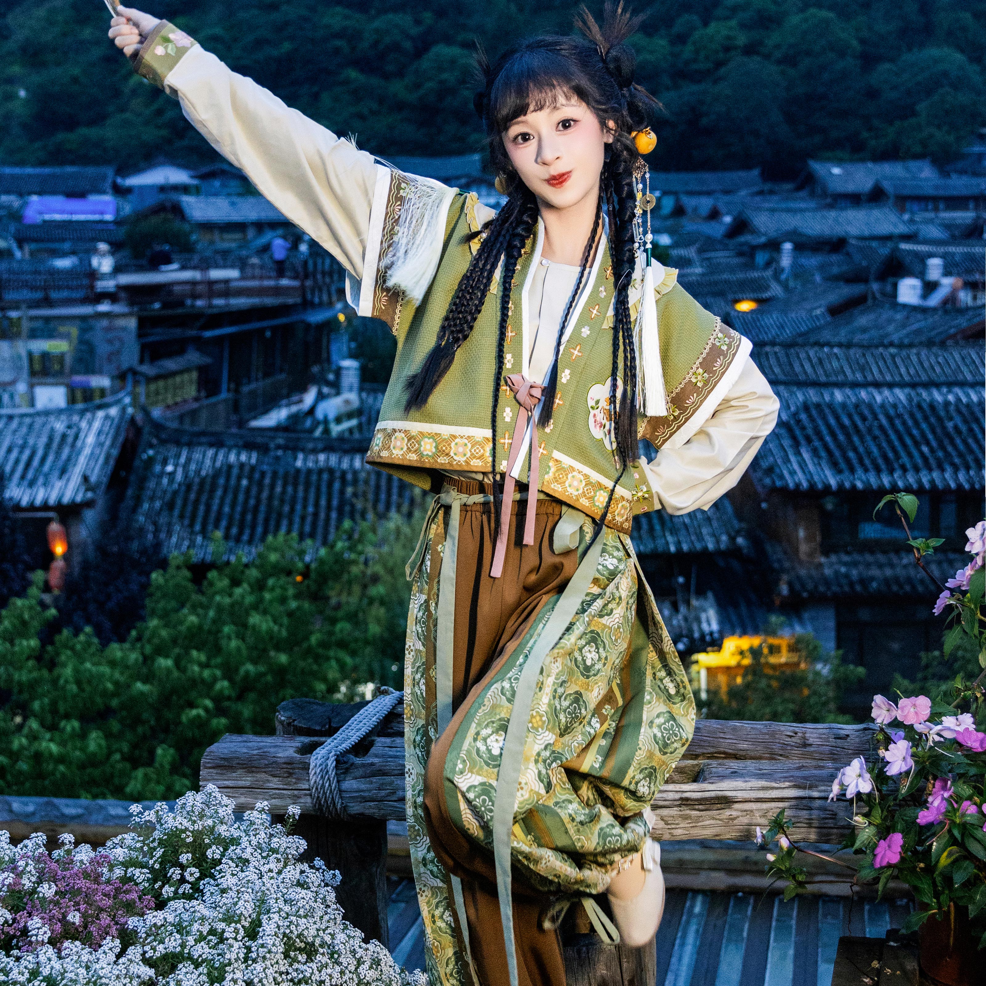 唐制汉服绣印结合日常通勤