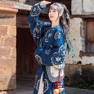 花朝记｜溯流光｜唐制汉服传统复原大放量圆领袍巩义窑唐三彩印花