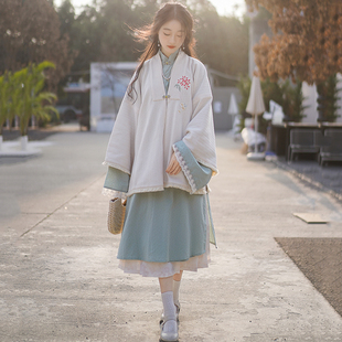 竖领马面裙 花朝记｜棠梨雪｜秋冬日常汉服｜针织面料｜明制合领衫