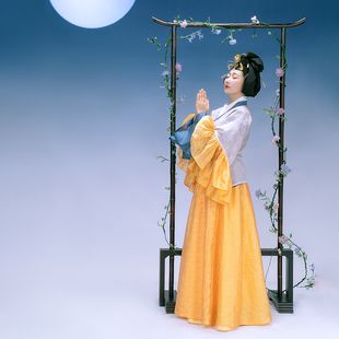 破裙 花朝记｜典藏｜复晋花月赋｜其二：镜｜晋制汉服荷叶边半袖