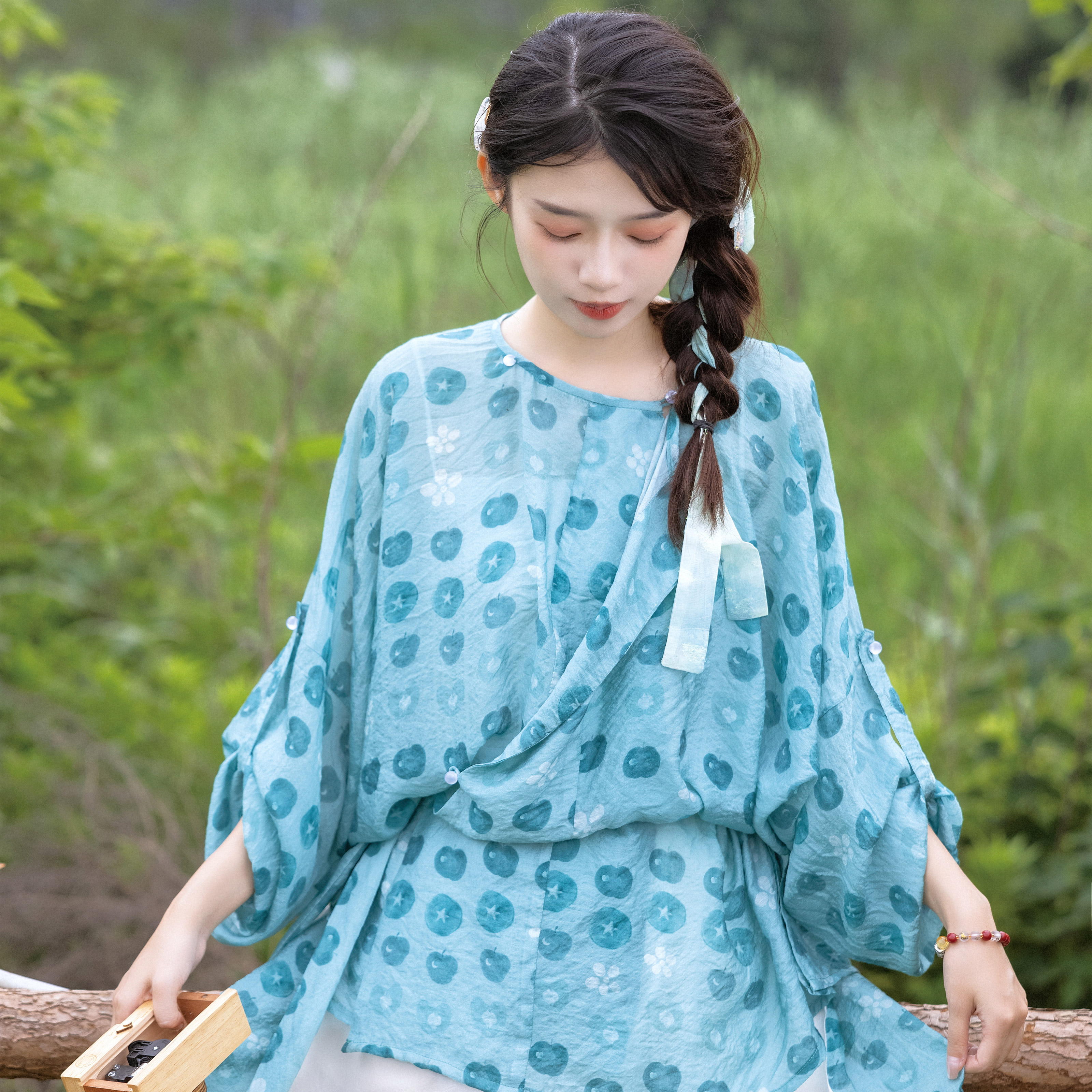 唐制圆领衫短裤人棉简约日常汉服