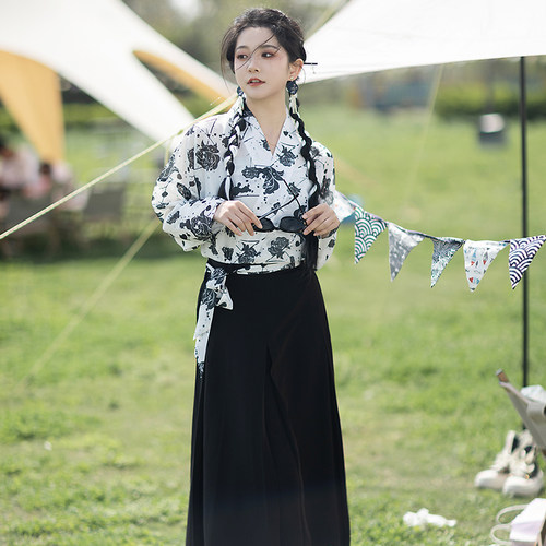 春夏日常汉服宋飞机袖改良三裥裙