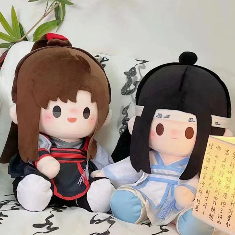 魔道祖师周边同人魏无羡蓝忘机40cm棉花娃娃的古风娃衣套装