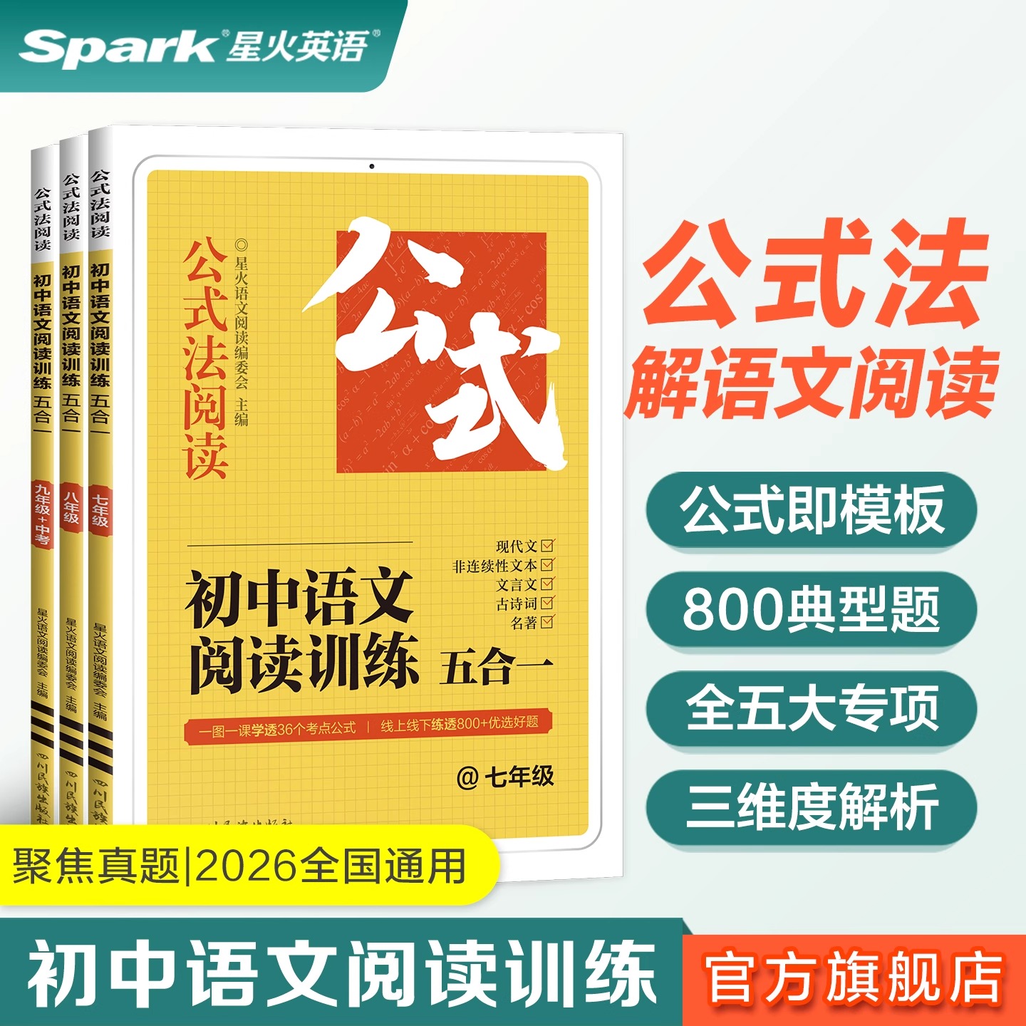 星火初中语文阅读理解答题模板七年级八九年级初一初二初三上下册语文阅读理解专项训练书公式法语文阅读训练五合一现代文名著阅读