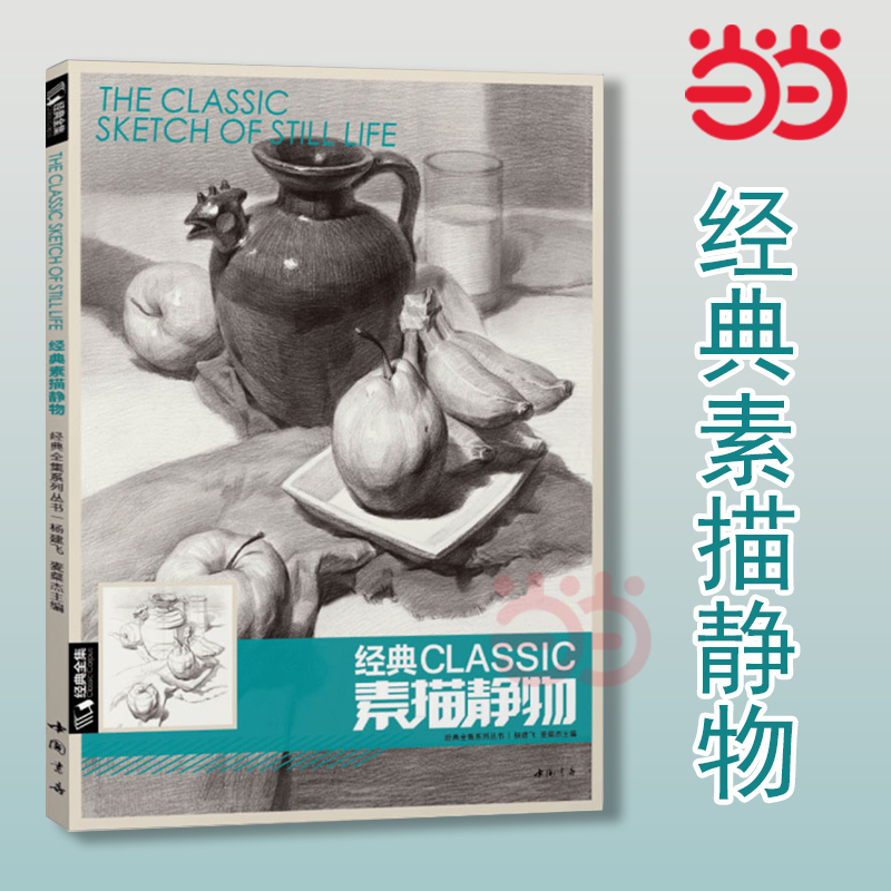 当当网 经典素描静物全集 组合临摹书籍美术基础技法结构绘画册照片风暴高艺联考主导陈敲平陶罐门砖教学程材大八开范本正版杨建飞