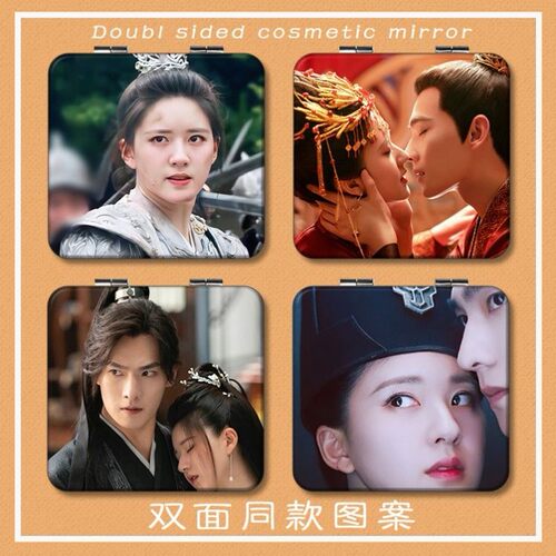 且试天下杨洋迷你补妆小镜子随身携带折叠学生手持化妆镜双面定制