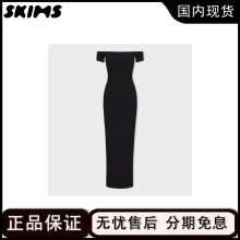 【正品国现】卡戴珊同款一字肩修身显瘦性感弹力短袖连衣裙