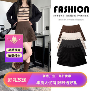 2025新款秋冬毛呢小褶子裙子百褶裙半身短裙子A字半身裙