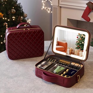 化妆包女2026新款高端带镜子化妆箱外出便携式分区旅行高级收纳盒