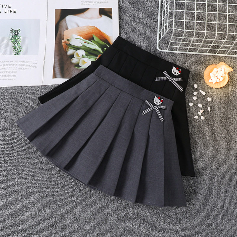女童凯蒂猫半身裙春秋2026儿童洋气百褶裙女孩学院风jk短裙百褶裙