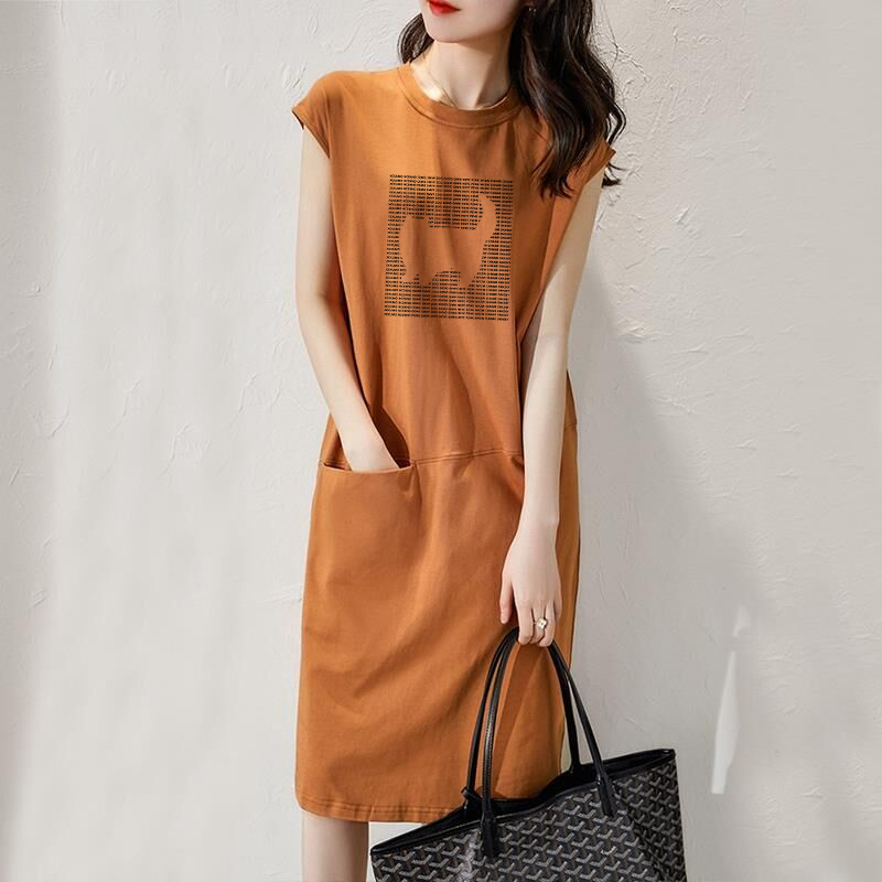 无袖背心T恤裙女夏装新款连衣裙