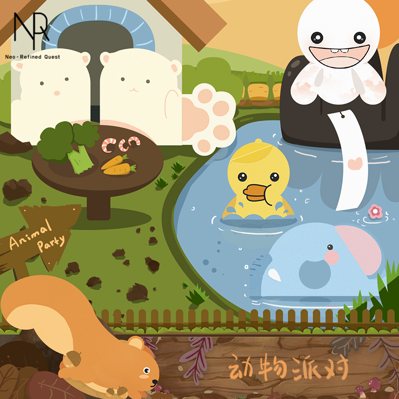 NRQ动物派对系列亚克力造景用品