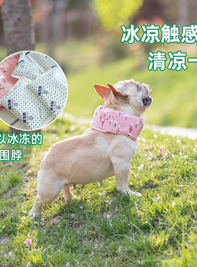 宠物降温围巾狗狗猫咪夏季可冰冻围脖口水巾围兜防中暑柯基泰迪犬
