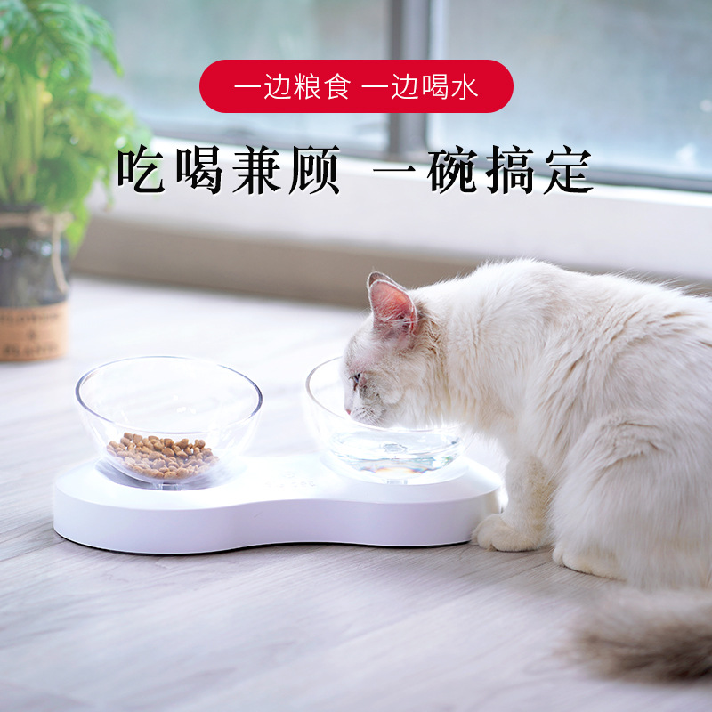 宠物狗碗猫碗可调节角度护脊双碗水碗食盆防打翻猫咪用品泰迪柯基 宠物/宠物食品及用品 猫狗碗/慢食碗 原图主图