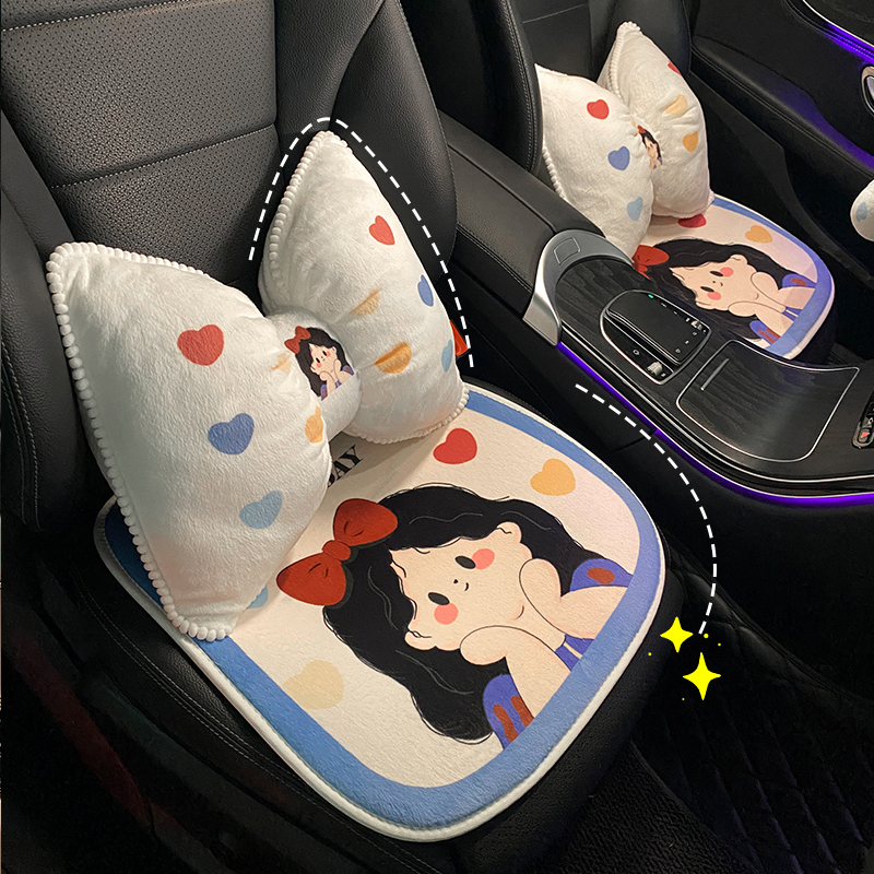 金丝兔毛绒汽车坐垫冬季