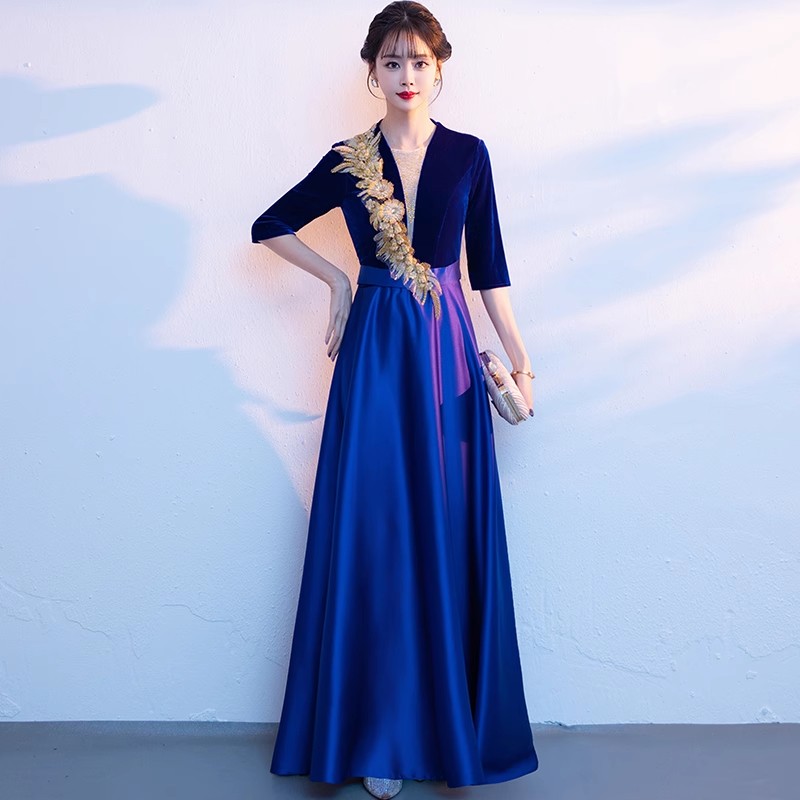  Blue Golden Flower [A27]+XXL   + $3.93 