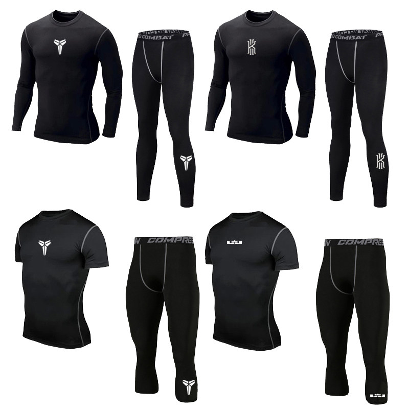 高弹力篮球紧身衣套装男运动速干压缩长袖春秋跑步健身打底裤短袖在类目 运动服/休闲服装, 健身服装, 健身衣中 - 来自Buy2taobao.com提供专业的淘宝代购服务