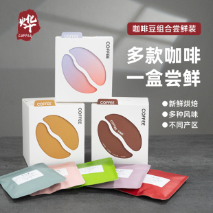 精品咖啡豆组合尝鲜小包装 多风味多产地多口味咖啡豆随机8包 20g