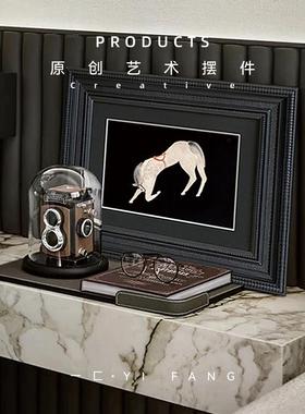 一匚 现代覆古相机装饰托盘组合 样板间书房床头柜摄影主题摆件