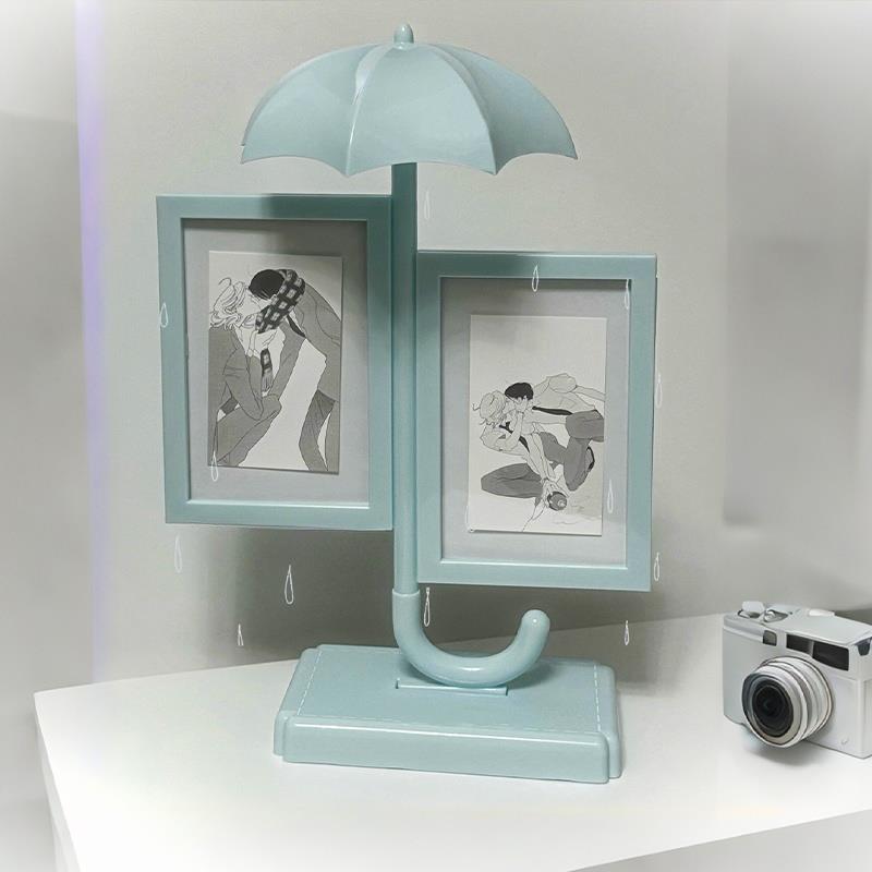 可爱雨伞小卡展示相框5寸展示架拍立得组合摆台情侣闺蜜桌面摆件