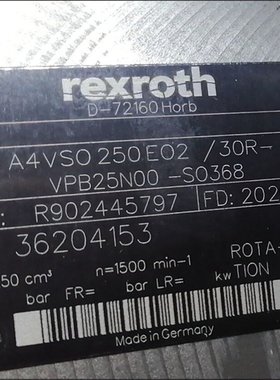 力士乐 柱塞泵 R902445797 AA4VSO250EO2/30R-VPB25N00-SO368液压