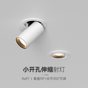 可拉伸缩射灯嵌入式 饰坎灯 55开孔窄边全光谱led旋转调角度照画装