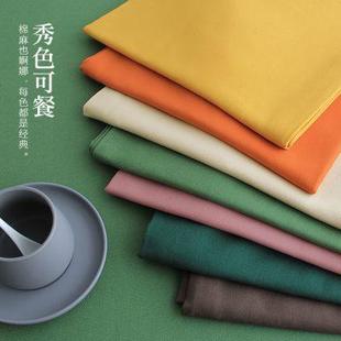 餐桌布会议桌布台布可定制 棉麻桌布亚麻棉纯色加厚北欧茶几布日式