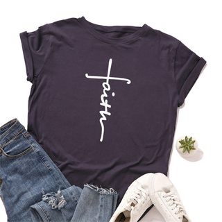 女纯棉T恤 Faith Women Loose Cotton T-shirts ladies tees tops