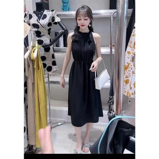 度假风慵懒气质女神系腰带蝴蝶结中长 2025新款 韩版 夏日新款 挂脖式