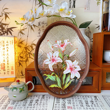 饰画 百合花掐丝珐琅diy景泰蓝非遗手工材料包高端手作礼物古风装