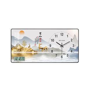 中式表客厅2025新款挂钟家用时尚时钟挂表挂墙现代简约静音石英钟