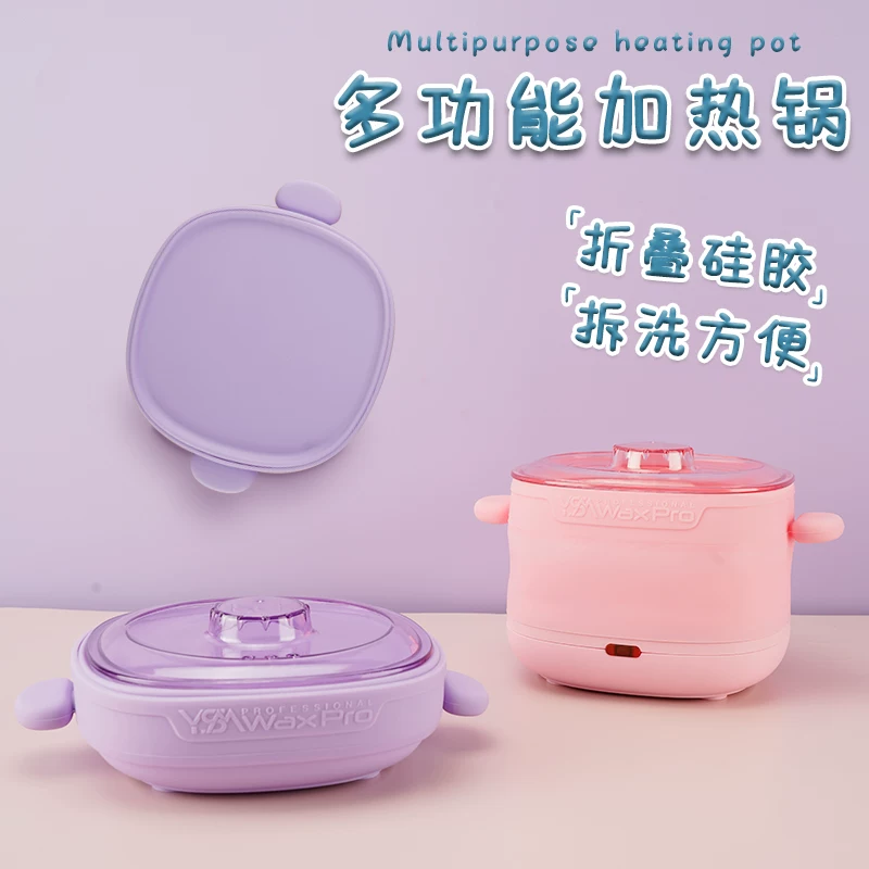 Hair removal wax, silicone foldable split heater, liner