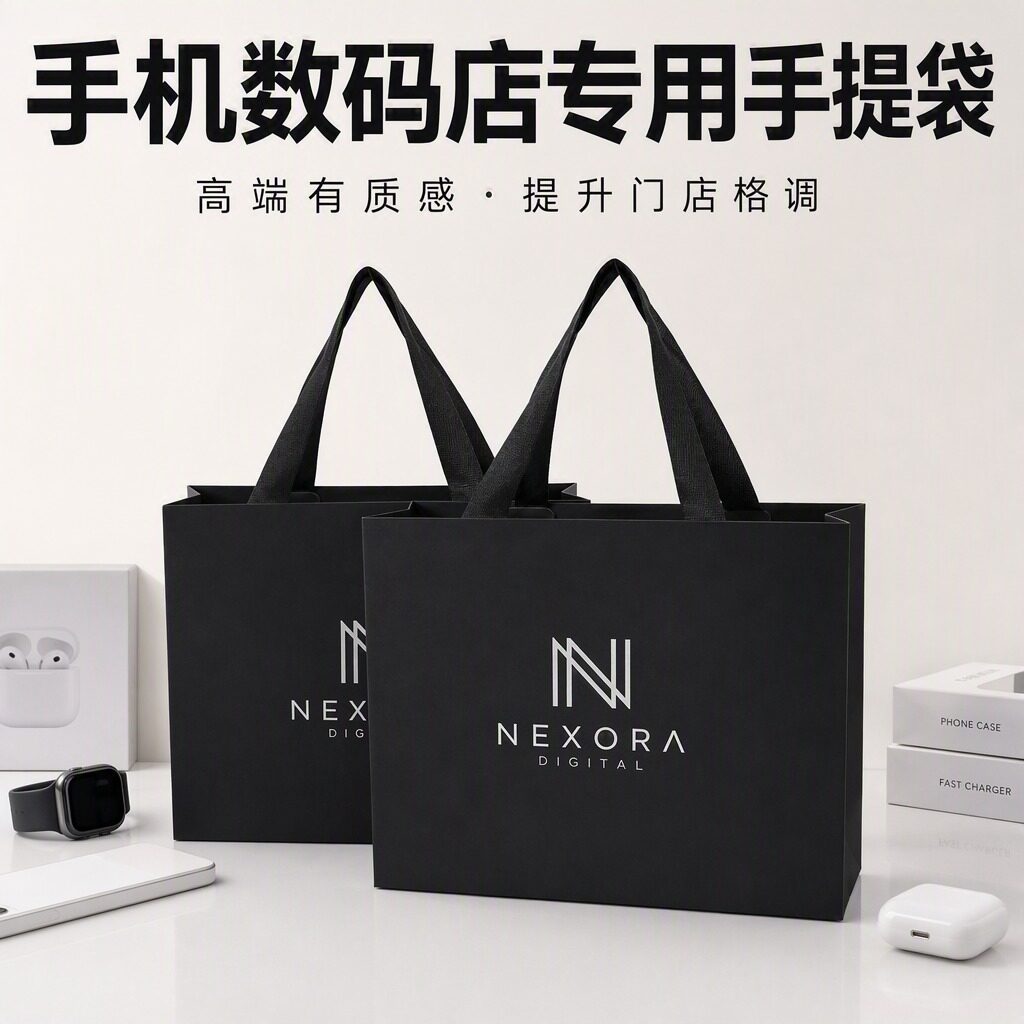 纸袋手提袋手机数码店科技潮流加厚包装袋相机点子配件礼袋Y565