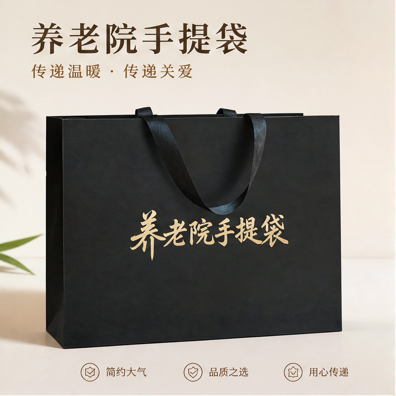 纸袋手提袋养老院慰问袋爱心传递礼品袋论坛资料包装袋打包袋Y604