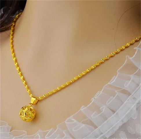 越南沙金项链女锁骨链仿真黄金细款女款吊坠正品999纯金色不掉色