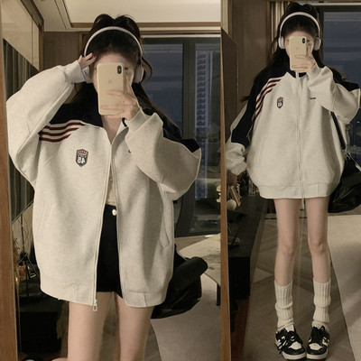 美式复古学院风棒球服外套女春秋