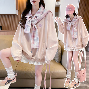 新款 子披肩棒球服女2026秋季 情侣宽松鹿皮绒外套夹克 学院风格 美式