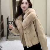 新品 狸毛领短款 保暖羽绒服外套 一善冬季 配可拆卸狐狸毛领 YH025