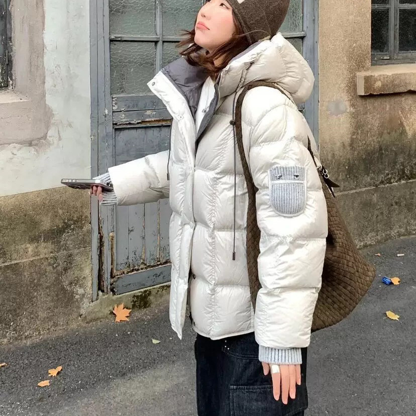 一善韩系休闲百搭设计感连帽拼接针织棉服M6821,女装/女士精品,羽绒服,淘宝优惠券,粉丝福利购,淘宝优惠卷