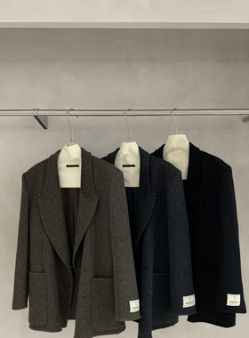 一善毛复古设计感百搭通勤韩国东大门气质简约羊毛羊毛外套89110