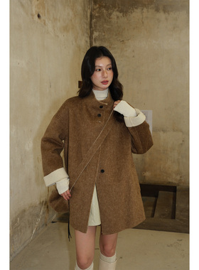 一善带包羊毛双面呢子羊毛外套(配包包)（含70.2羊毛）NH257376