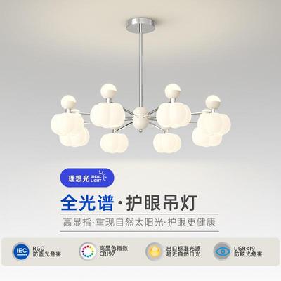 A set of chandeliers in the Cream Room.