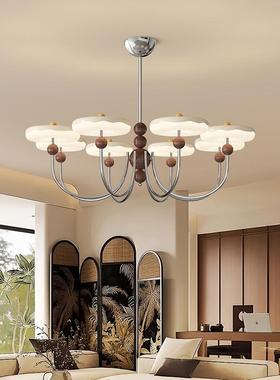 The medieval walnut tree chandelier with the French creamed