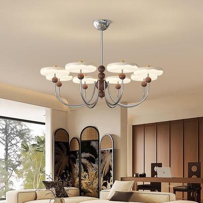 The medieval walnut tree chandelier with the French creamed