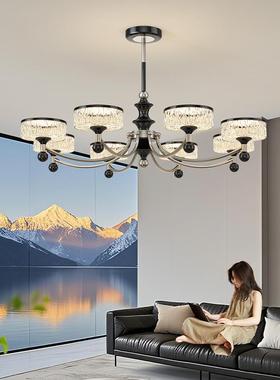 The chandelier in the middle-winding living room, recoupled