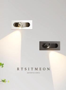 Bedside walllights in the ultra-simplified living room sofa